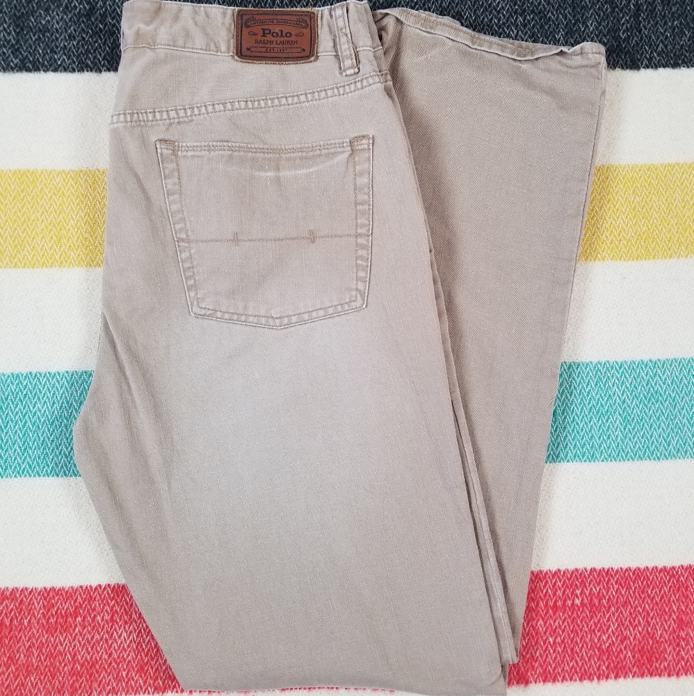 Polo Ralph Lauren 36x32 Khaki Authenic Dungarees